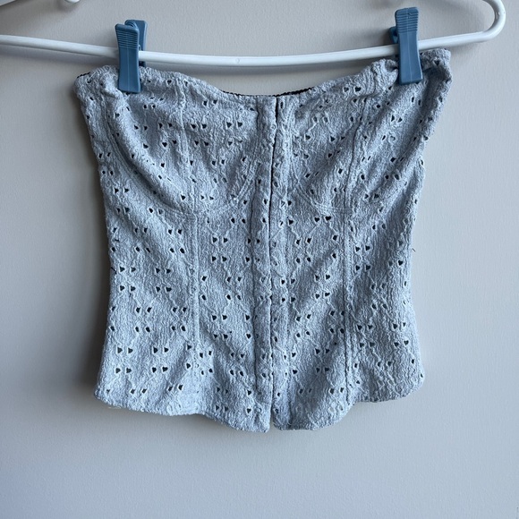 Strapless Gray Corset Top Small - Picture 1 of 3